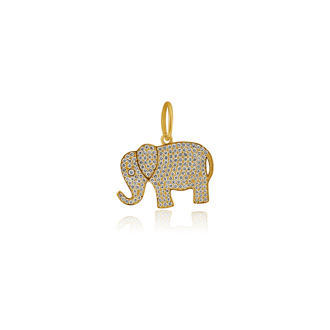 Pave Diamond Elephant Charm