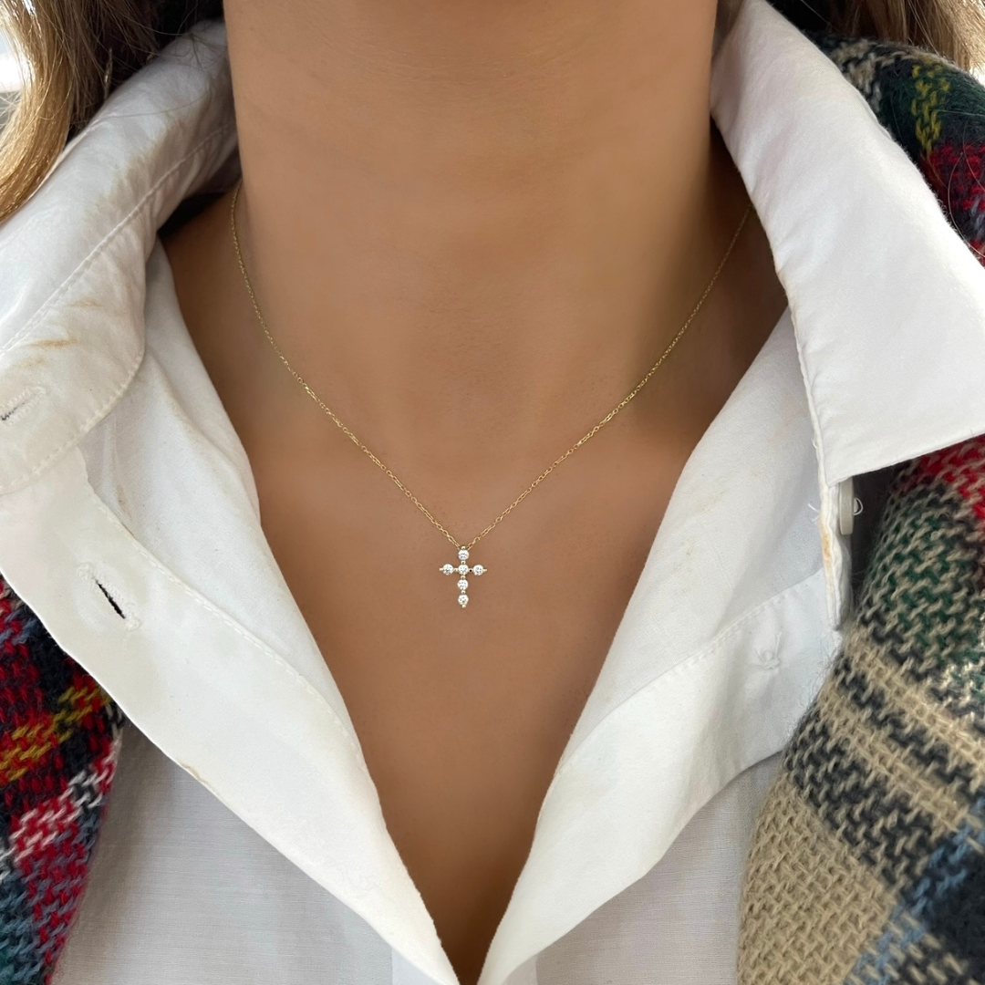 Diamond cross pendant womens deals
