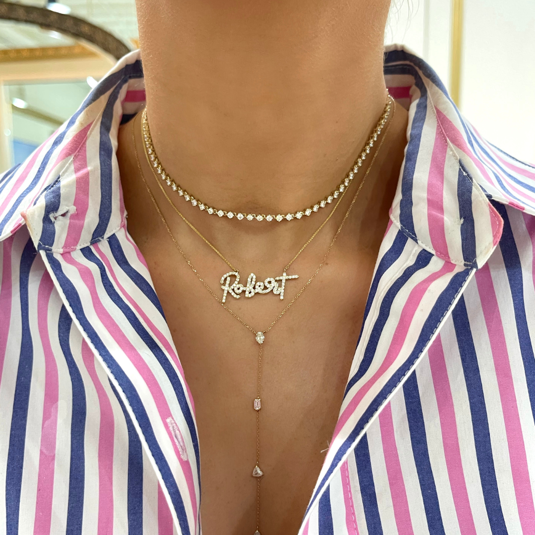 Custom Handwritten Diamond Name Necklace