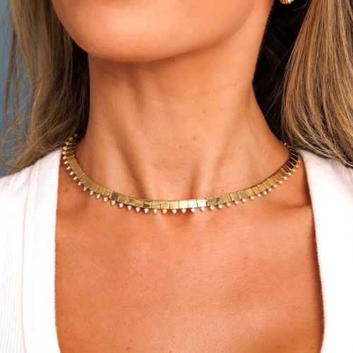 Danielle Gold and Diamond Dangle Necklace 1.01 ctw