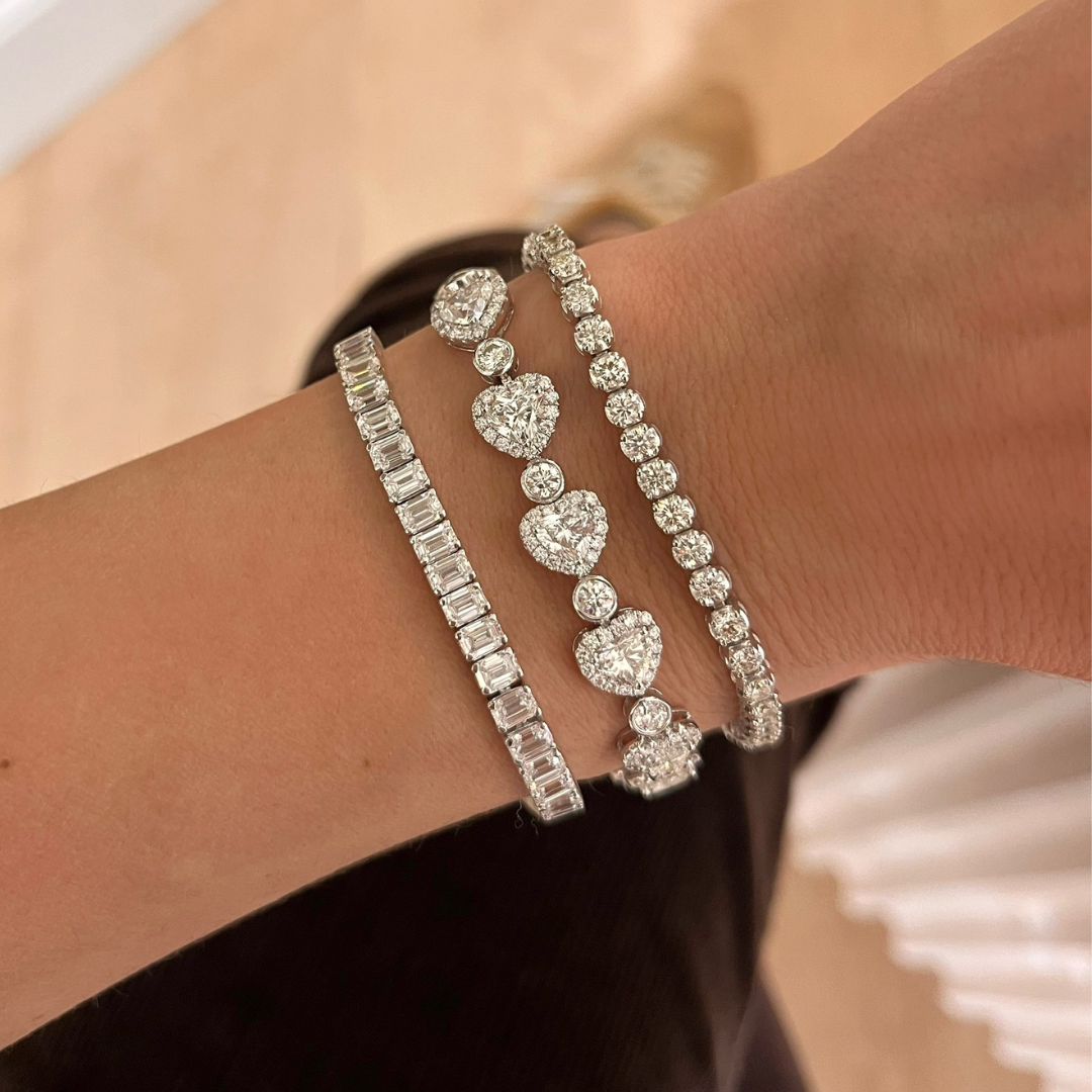 Khyla Heart Halo Diamond Tennis Bracelet 12 ctw