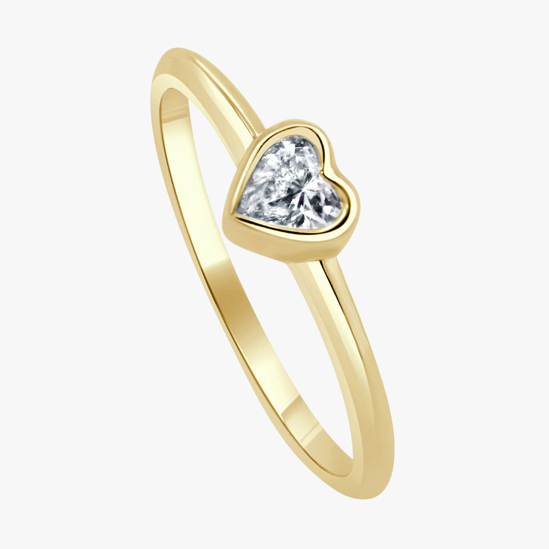 Lovers Lane Bezel Diamond Heart Ring