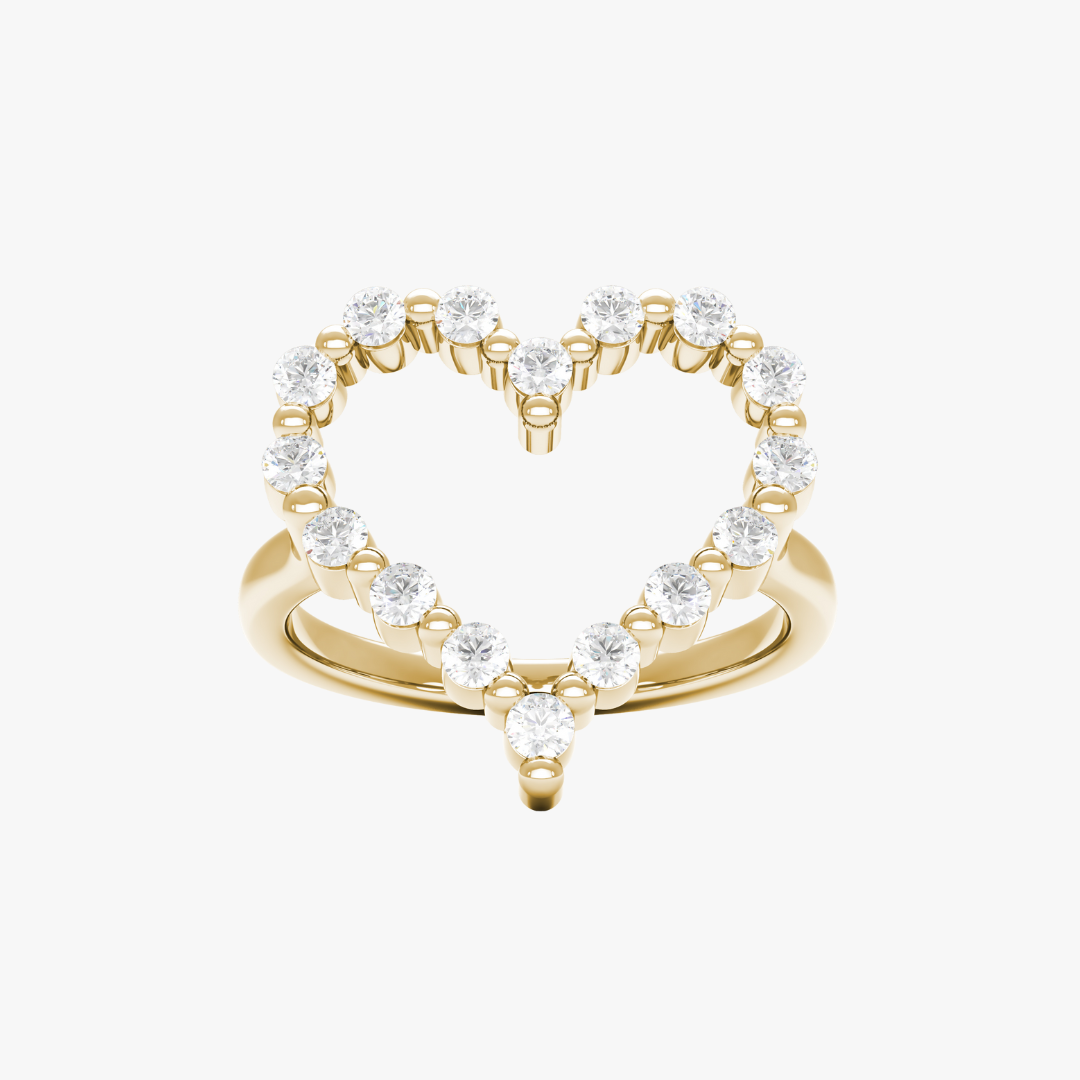 Little Posie Charlie Cloud® Floating Diamond Heart Ring 0.56 ctw