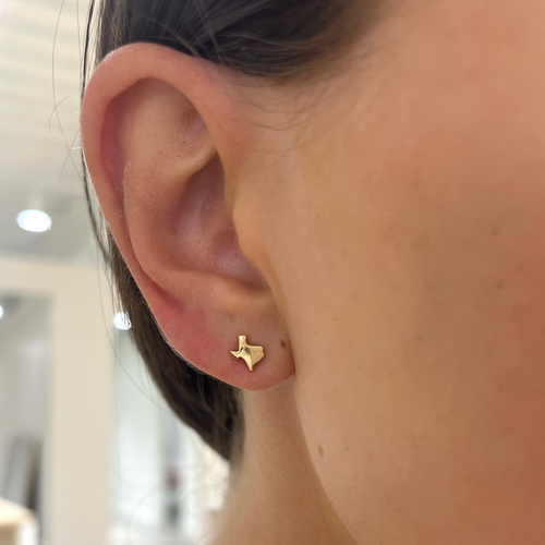 Lone Star Tiny Texas Gold Stud Earrings