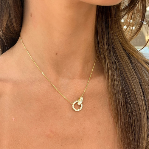Love Lock Pave Diamond Necklace
