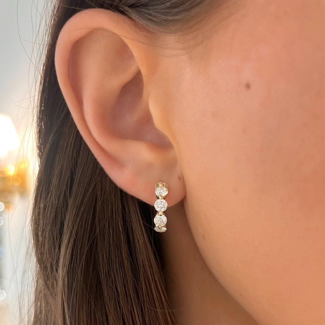Mama's Charlie Cloud® Diamond Huggie Earrings 1.85 ctw