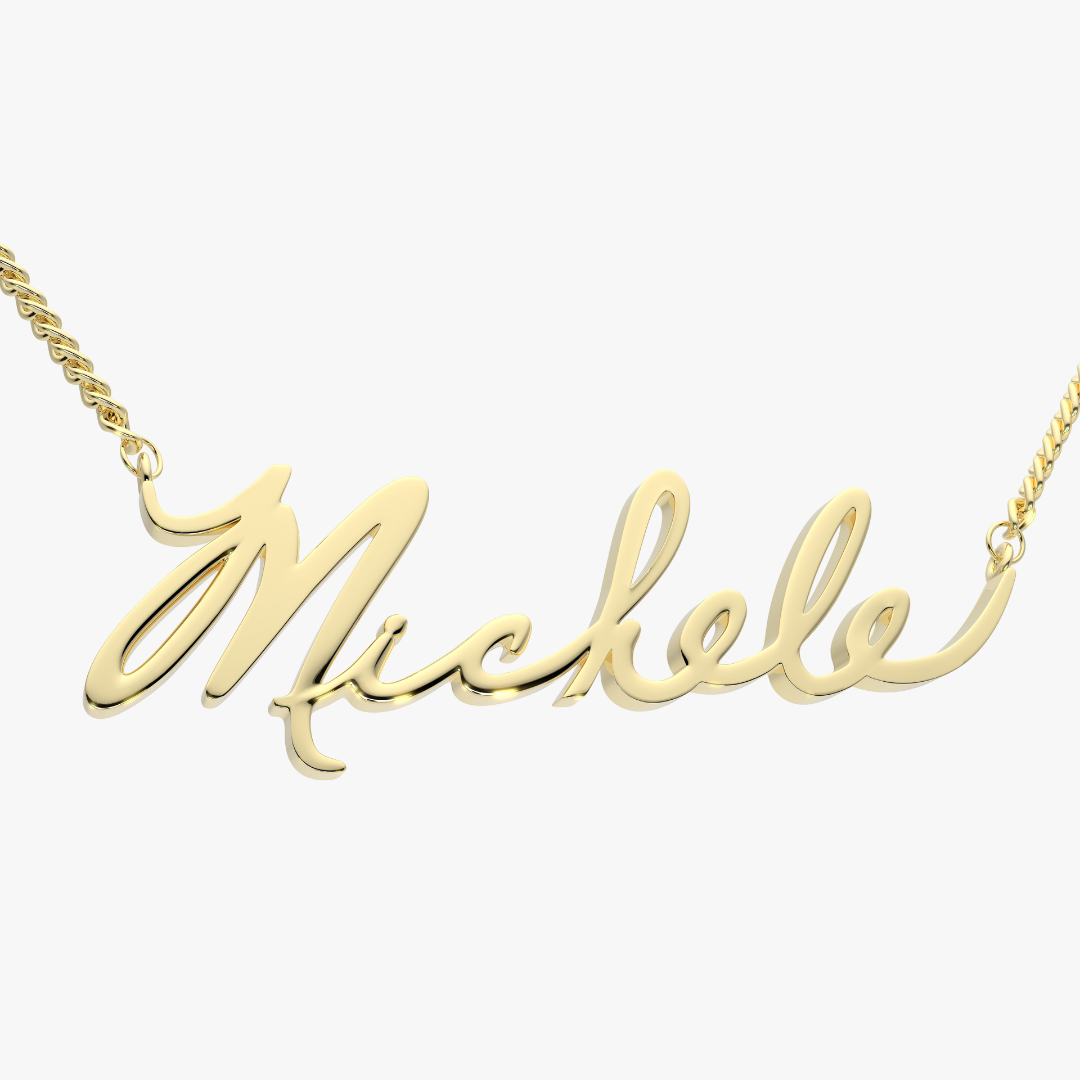 Custom Handwritten Gold Name Necklace