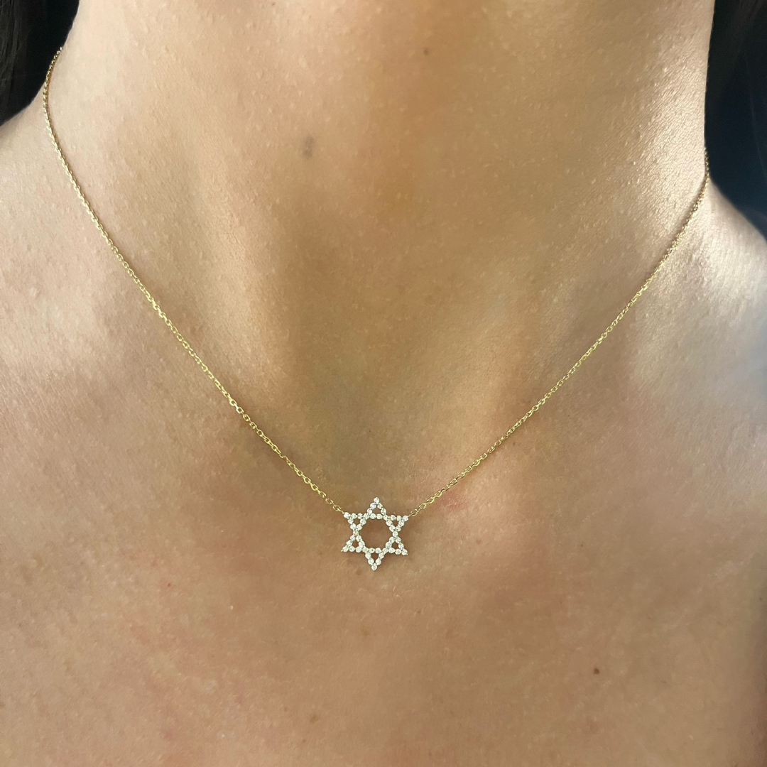 Mini Charlie Cloud® Floating Star of David Diamond Necklace