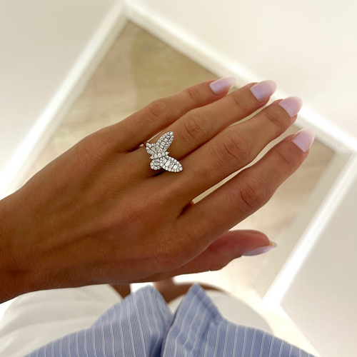 Mini Ophelia Single Baguette Butterfly Ring