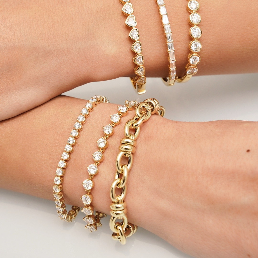 Buttercup Natural Diamond Scalloped Tennis Bracelet