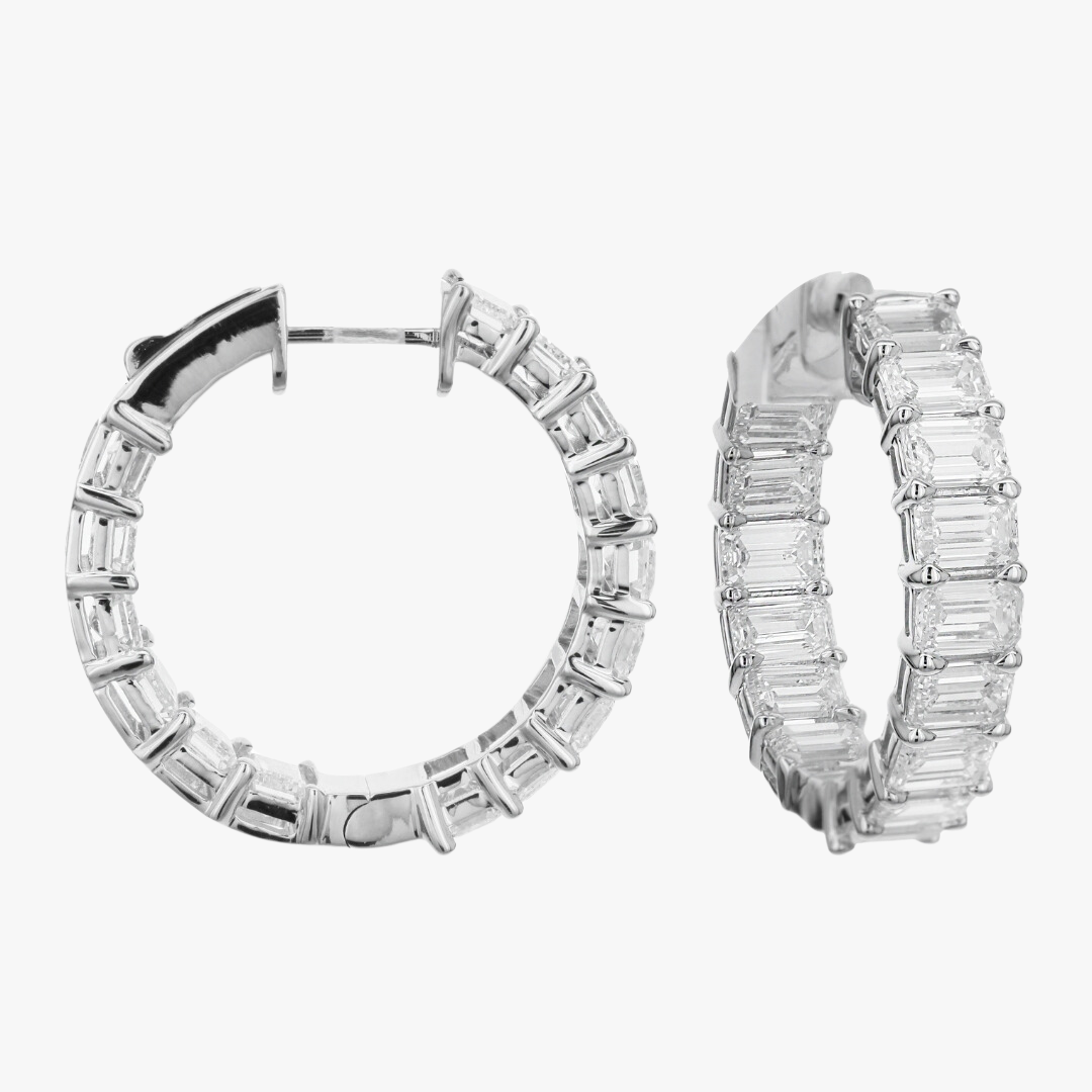 Not Your Mamas Emerald Cut Hoop Earrings