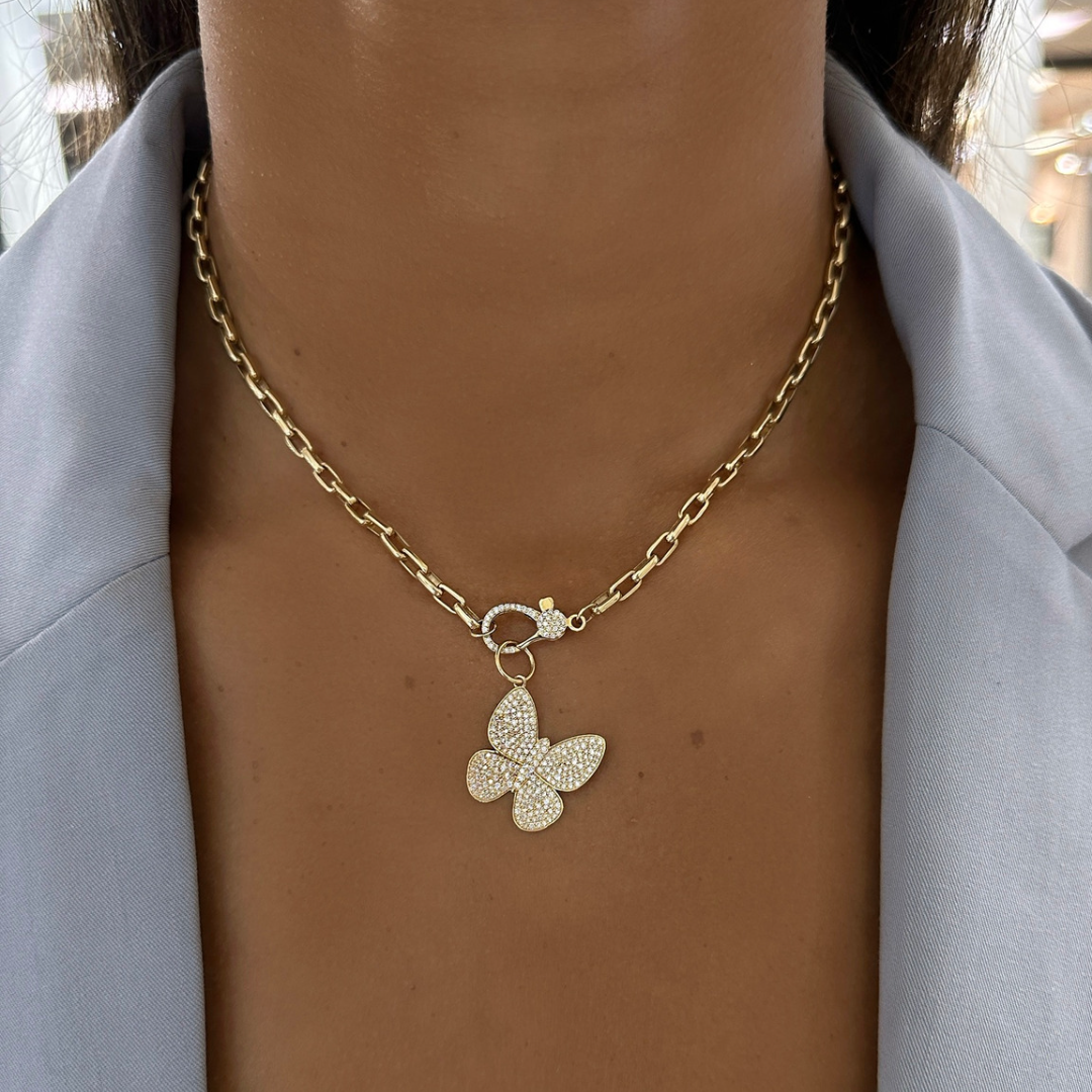 Pave Butterfly Necklace – Hermosa Accessories