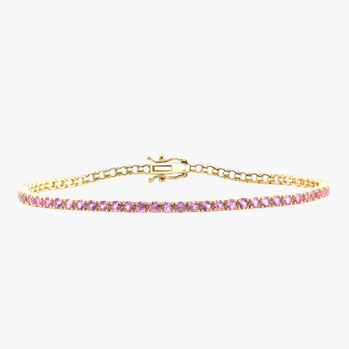 Pink Sapphire Tennis Bracelet 4.21 ctw