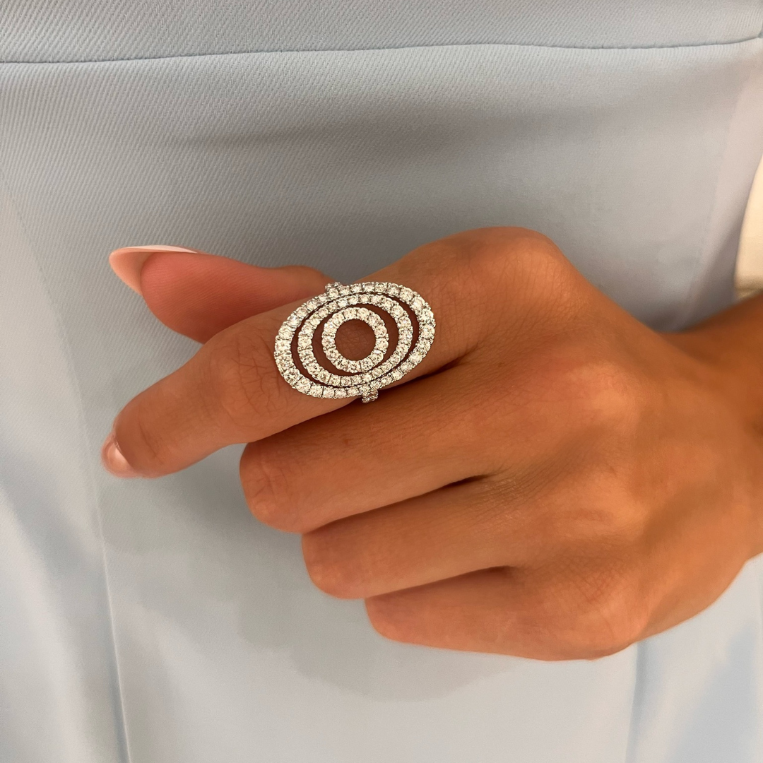 Eye Rounded Open Diamond Ring