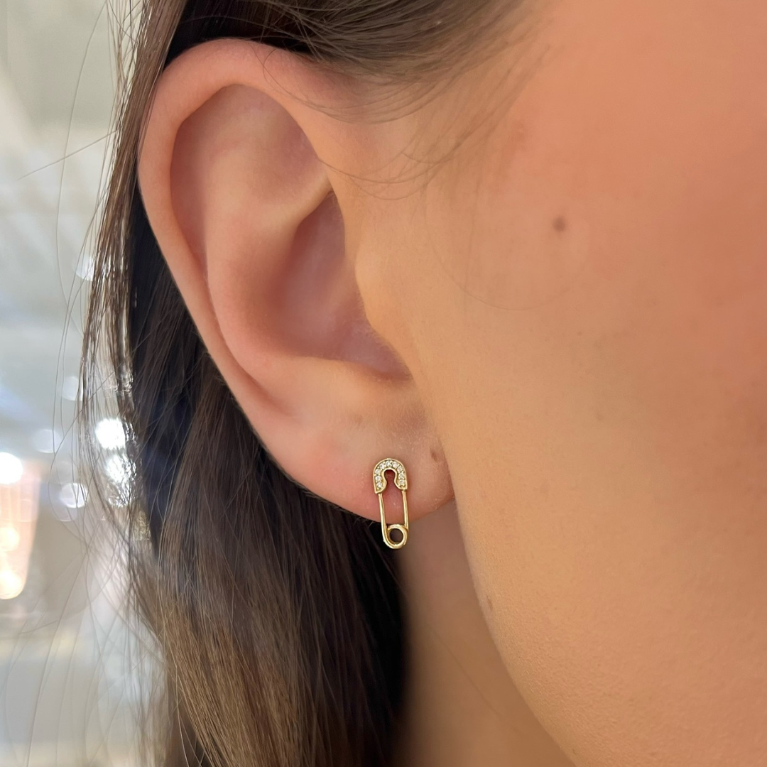 Safety Pin Stud Earrings