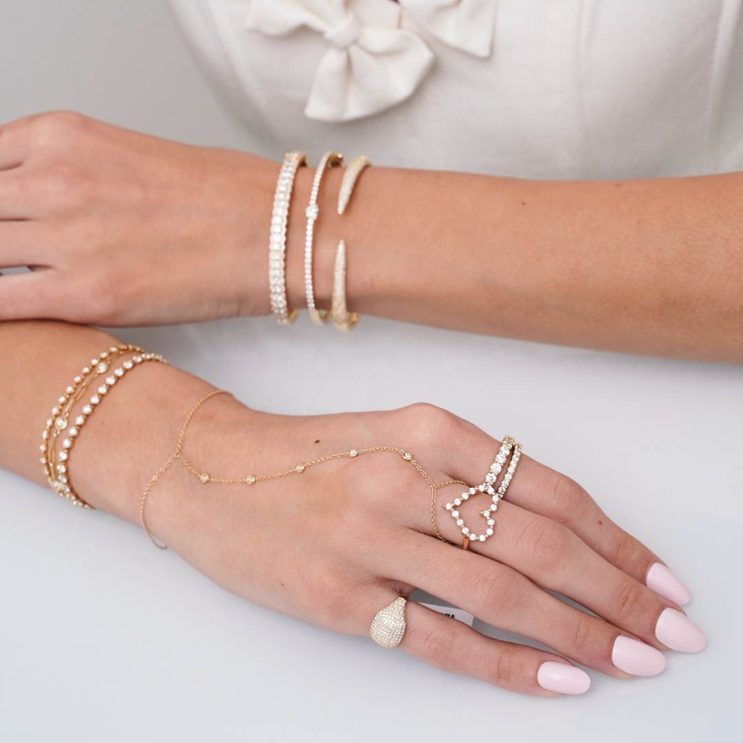Melville Diamonds By The Yard Hand Chain Bracelet