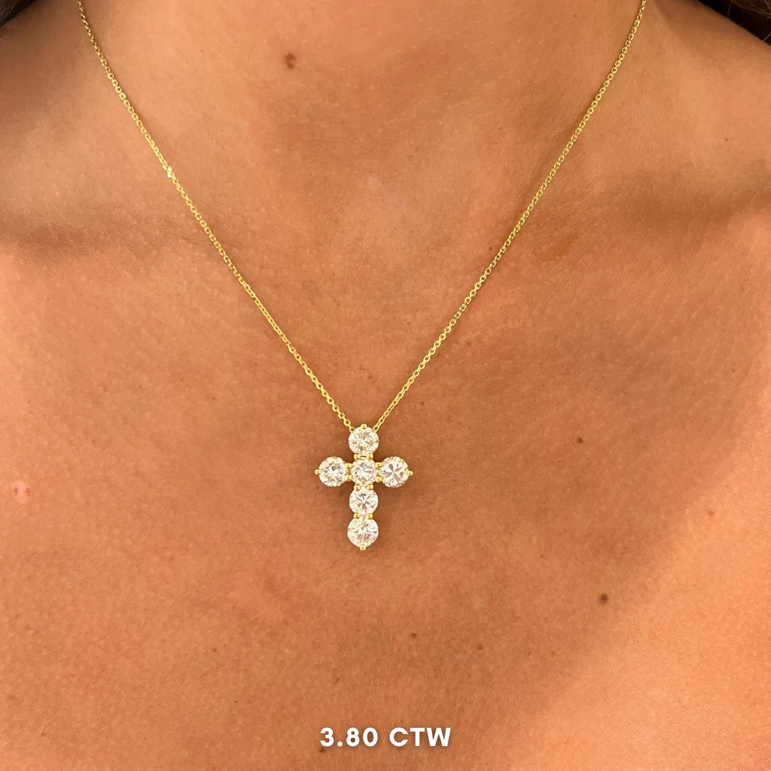 Khloe Two Prong Diamond Cross Necklace