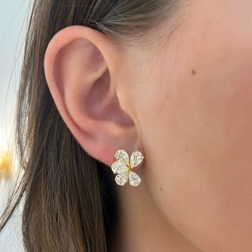 Auden Diamond Flower Cluster Earrings 5.80 ctw