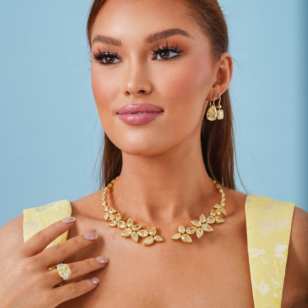 Melody Fancy Yellow Bezel Diamond Dangle Earrings 6.56 ctw