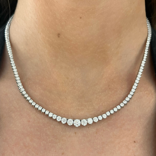 Kaye Tapered Diamond Tennis Necklace 7.49 ctw