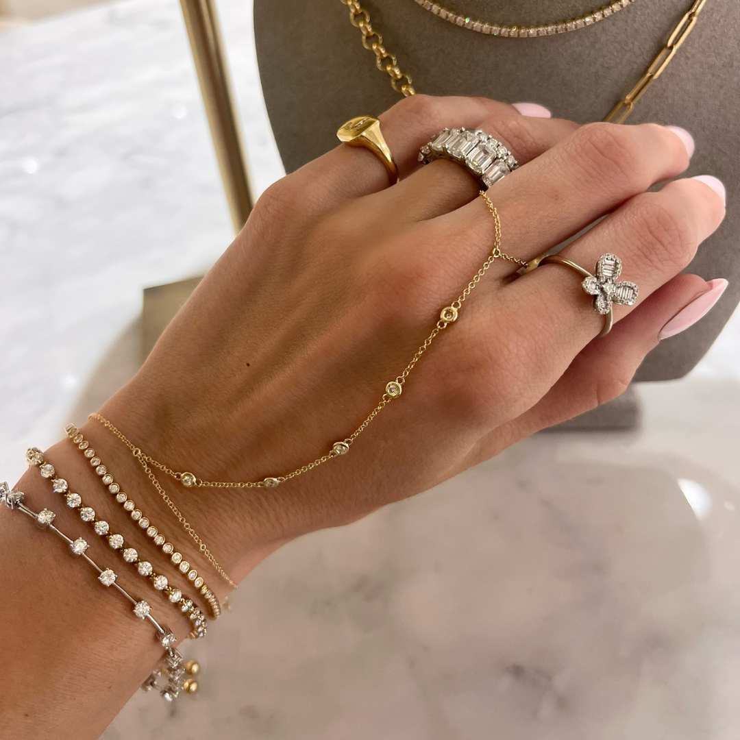 Melville Diamonds By The Yard Hand Chain Bracelet