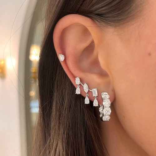 Rochelle Multi-Shape Diamond Dangle Ear Climbers