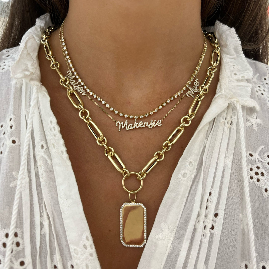 Personalized Jewelry Silviax Name Necklace Double Line Highest