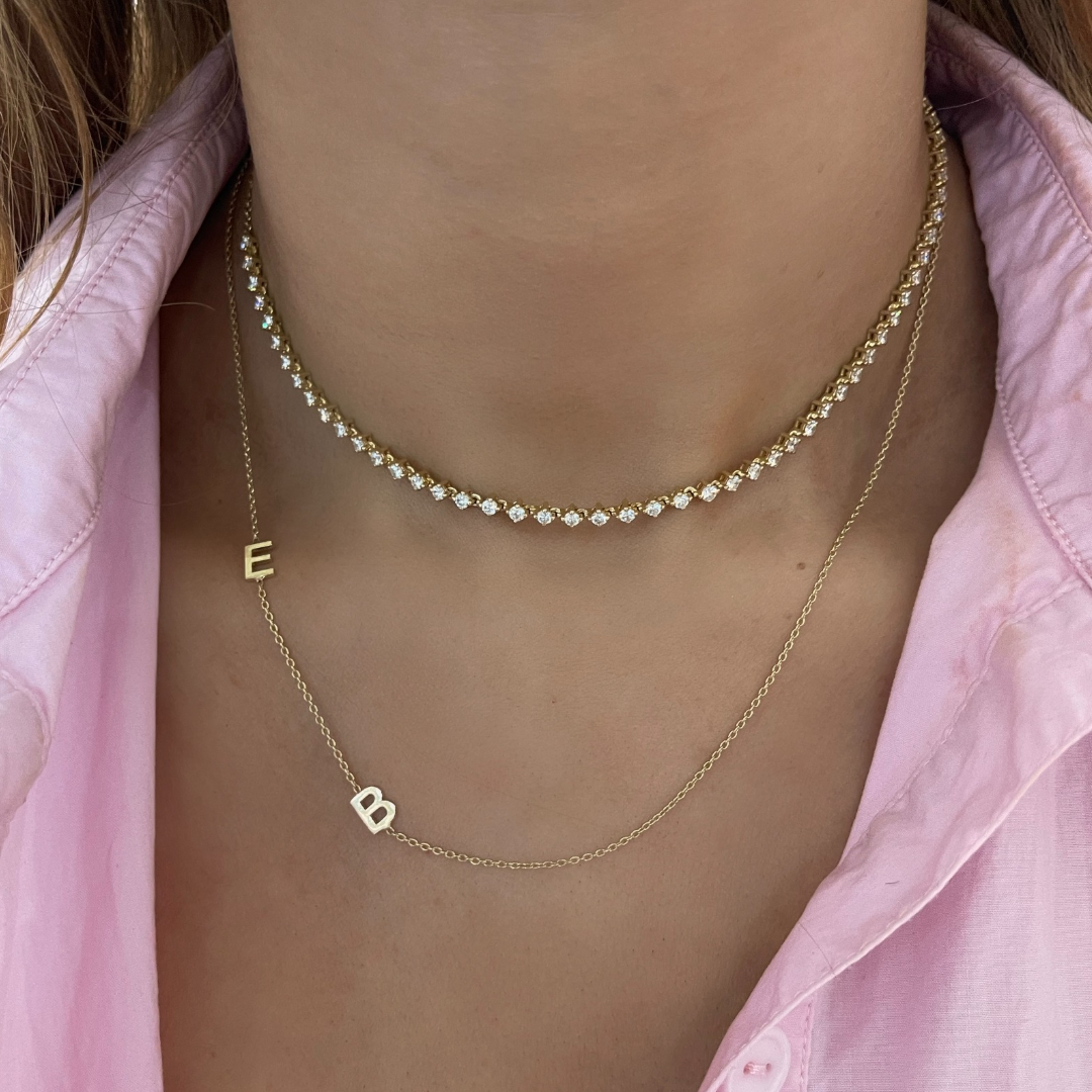 Custom Gold Initial Necklace