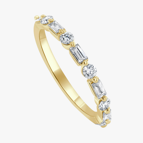 Vadella Baguette & Round Diamond Band