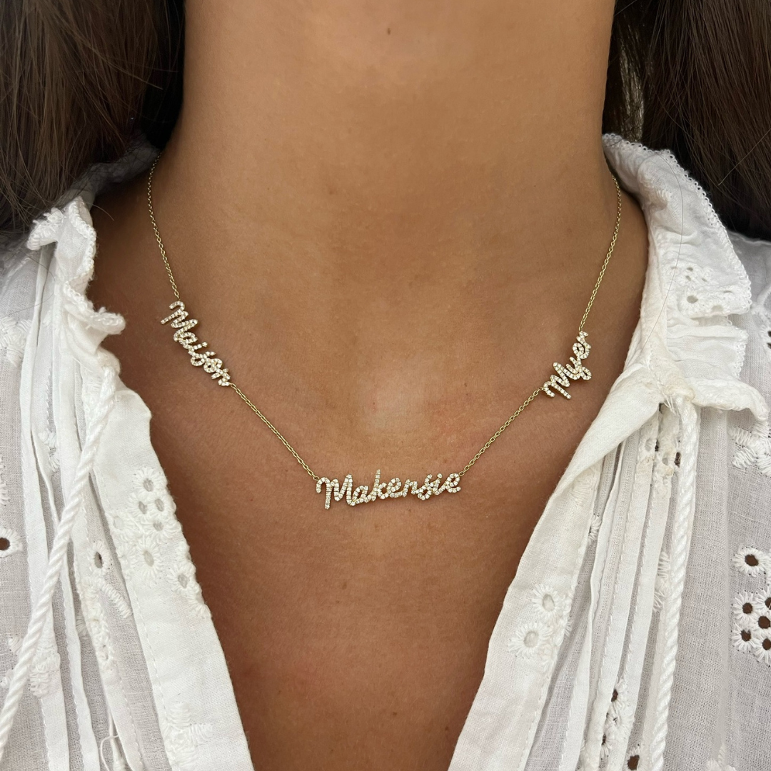 Custom Multiple Diamond Name Necklace – RWFJ