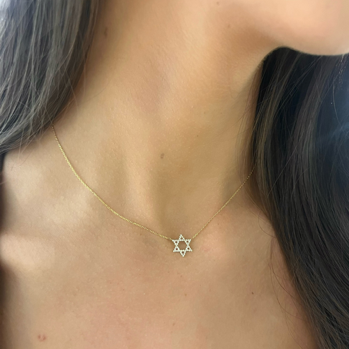 Mini Charlie Cloud® Floating Star of David Diamond Necklace