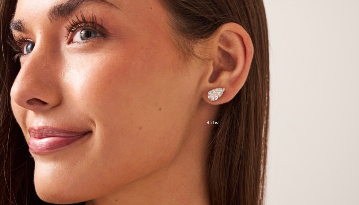 4 ctw pear studs