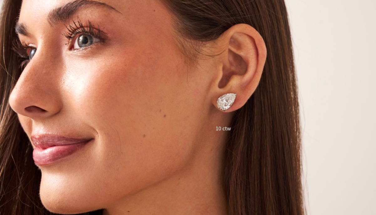 10 ctw pear studs