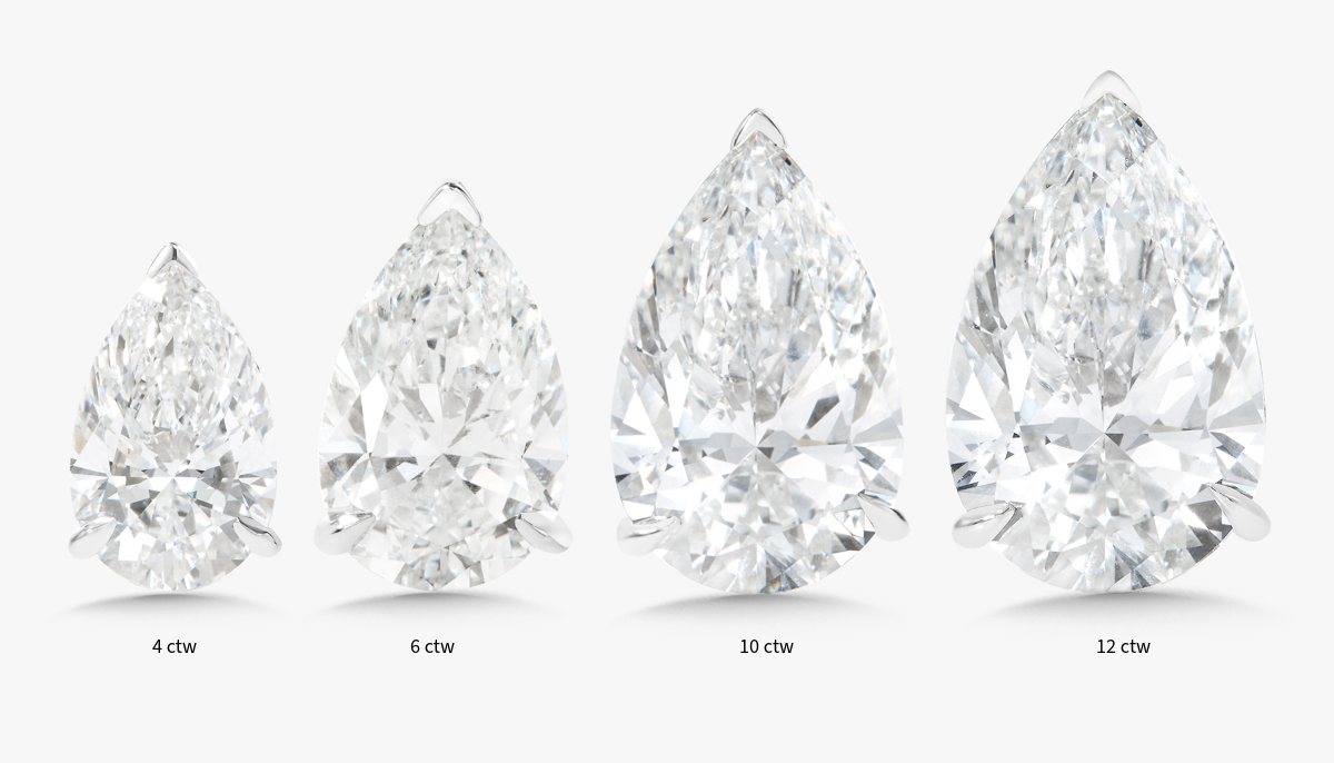 4,6,10,12 ctw pear studs