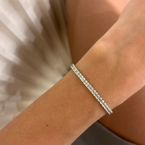 Mini Kyle Emerald Cut Diamond Tennis Bracelet 6.78 ctw