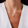 Odessa Oval Diamond Cross Necklace 1.20 ctw