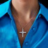 Georgian Set Oval & Round Diamond Cross Charm