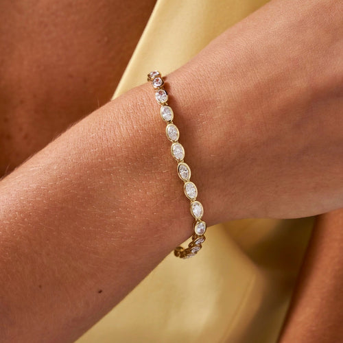 Odessa East to West Oval Bezel Set Tennis Bracelet 5.08 ctw