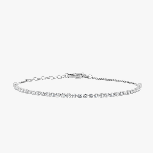 Coco Halfway Diamond Tennis Bracelet with Lobster Closure 1.21 ctw