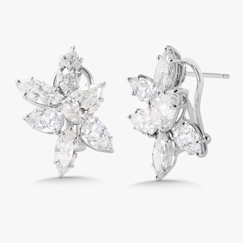 Destene Pear Diamond Cluster Earrings 7.33 ctw