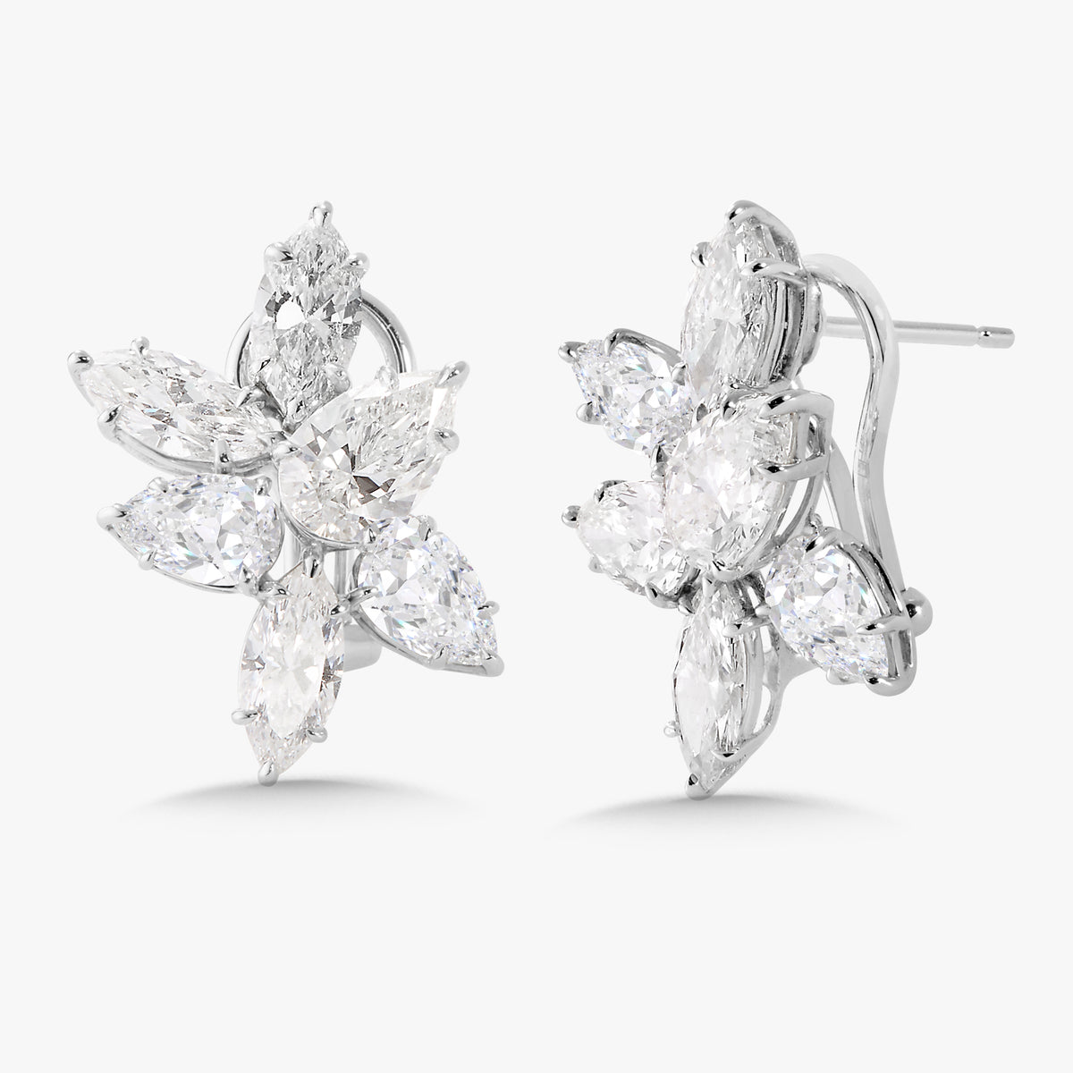 Destene Pear Diamond Cluster Earrings 7.33 ctw