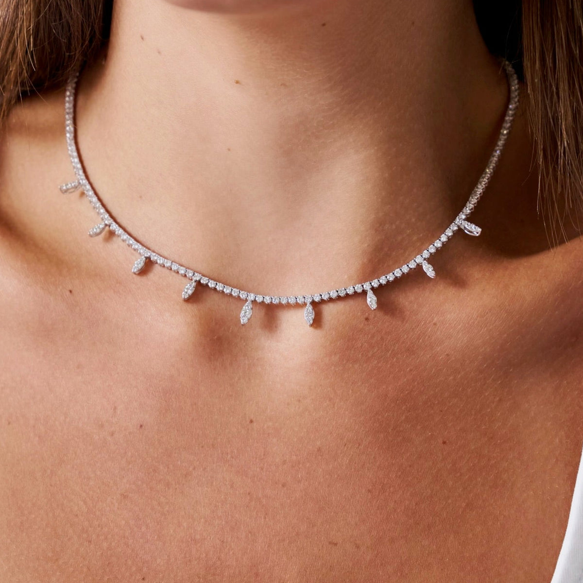Jori Marquise Illusion Diamond Necklace 7.23 ctw
