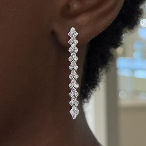 Amelia Diamond Dangle Stud Earrings