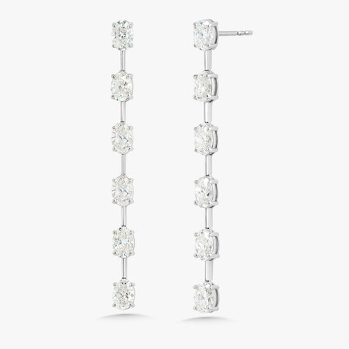 Ralph Oval Diamond Dangle Stud Earrings 3.62 ctw