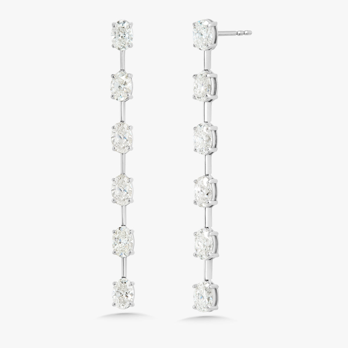 Ralph Oval Diamond Dangle Stud Earrings 3.62 ctw