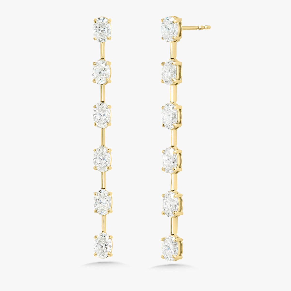 Ralph Oval Diamond Dangle Stud Earrings 3.62 ctw