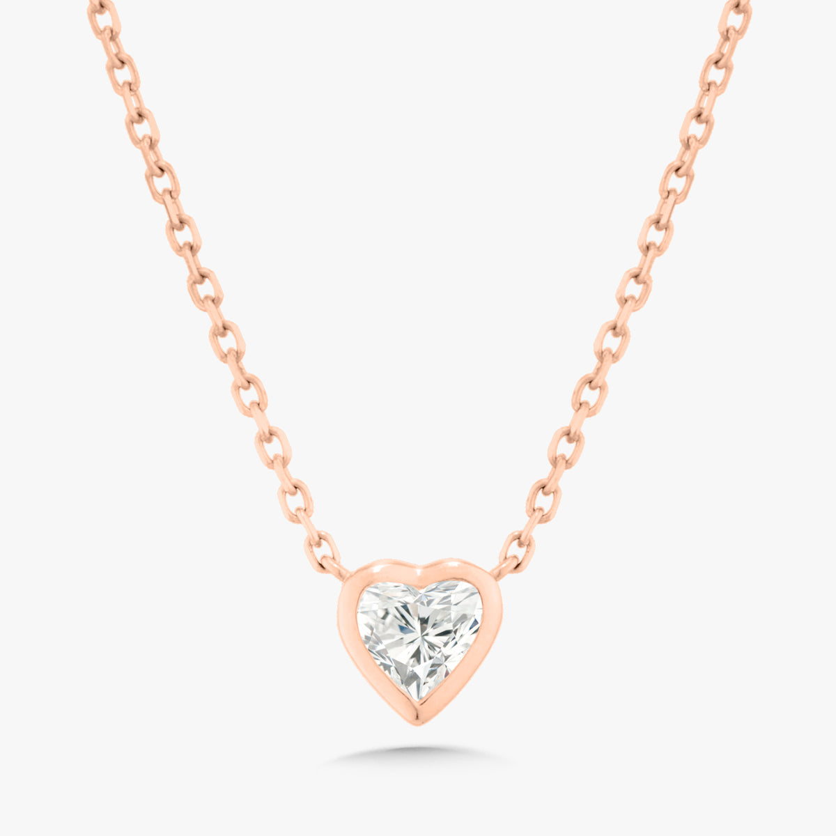 Ravayna Bezel Heart Dainty Diamond Necklace