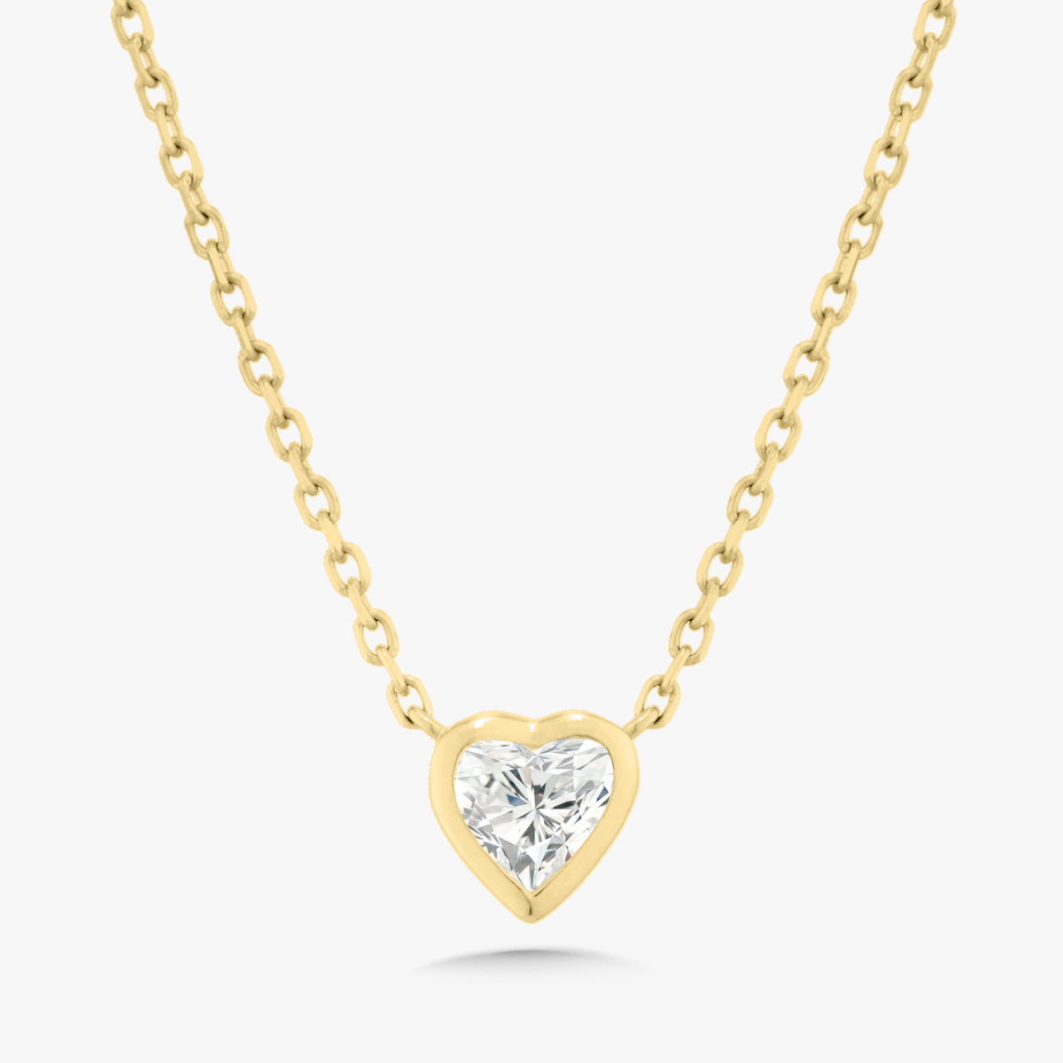 Ravayna Bezel Heart Dainty Diamond Necklace