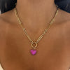 Reversible Pink Sapphire & Diamond Heart Charm