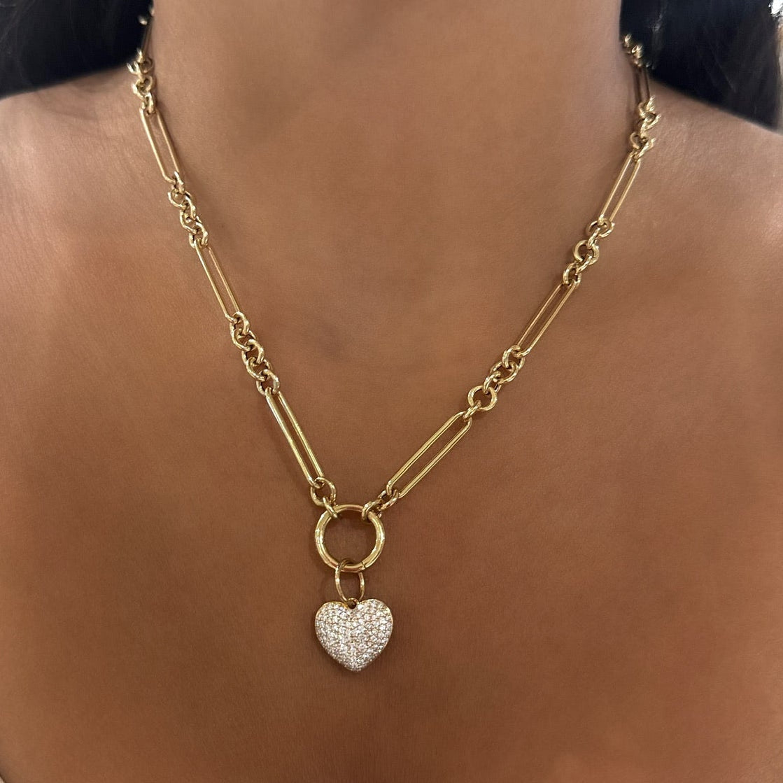 Reversible Pink Sapphire & Diamond Heart Charm